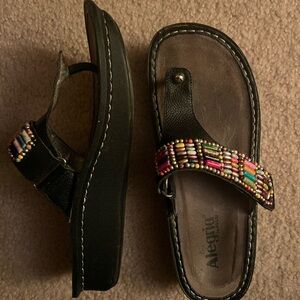 Alegria Black Beaded Women's Slippers
